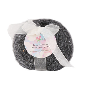 Fil à tricoter mélangé en soie, mohair et <span class=keywords><strong>laine</strong></span> fine, avec paillettes dorées effet chute d'étoiles, larmes bleues et scintillement ciel étoilé, doux et brillant - Product Image 1