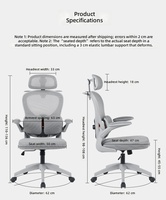 Chaise de bureau ergonomique entièrement en mesh, nouveau design, avec accoudoirs réglables, support lombaire et dossier inclinable.