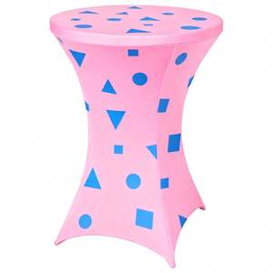 Custom Printed <b>Round</b> Cocktail <b>Table</b> Cover Wholesale Spandex Bar <b>Table</b> <b>Cloths</b> - Product Image 1