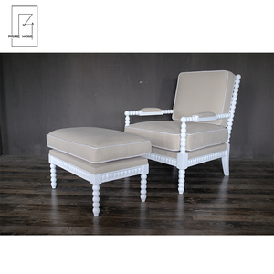 Support Customization Hamptons Style Furniture Style White Wooden Frame Bobbin <strong>Spindle</strong> Arm <strong>Chair</strong> - Product Image 5