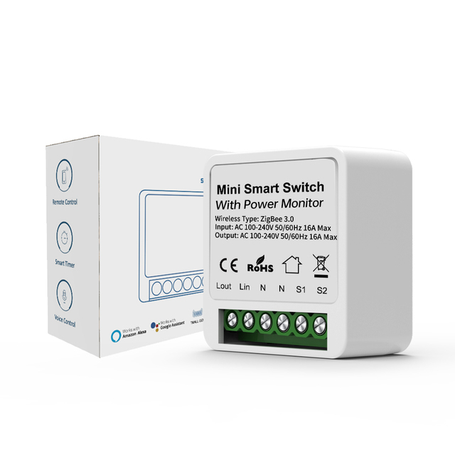 SIXWGH Zigbee 3.0 Smart Switch 16A with Power Monitor Tuya Smart Life Compatible Requires ZigbeeGatewayControl ForHomeAutomation