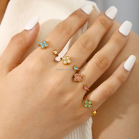 Bracelet et bague en acier inoxydable de haute qualité, sertis de diamants, plaqués or 18 carats, résistants à la décoloration