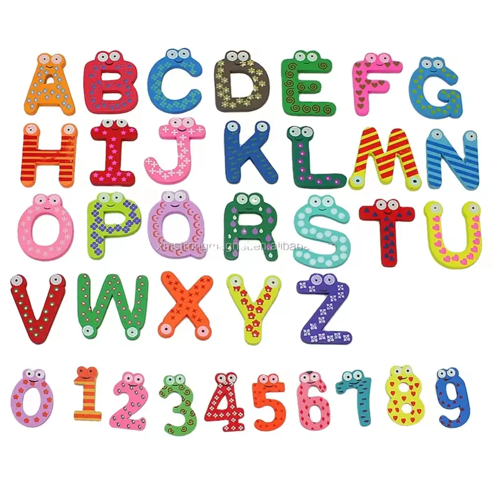 ألعاب مغناطيسية تعليمية للأطفال أحرف وأرقام مغناطيسية متعددة الألوان لحروف الأبجدية في الثلاجة