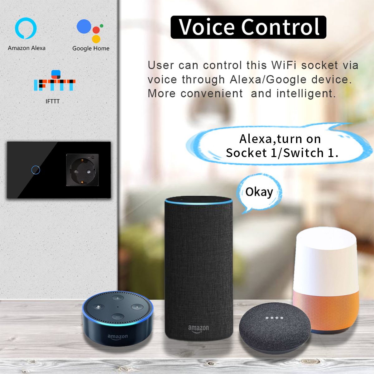 Touchmi WiFi Smart Home Modular Design 1/2/3/4Gang Touch Switch Wall Switch and Socket with 16A Rated Current · image 4