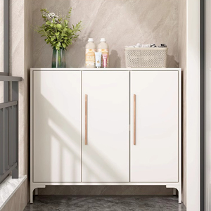 Porte d'entrée moderne multi-couches en acier blanc à 3 portes, gain de place, pour villa, salon, couloir, balcon, entrée de maison, durable - Product Image 2