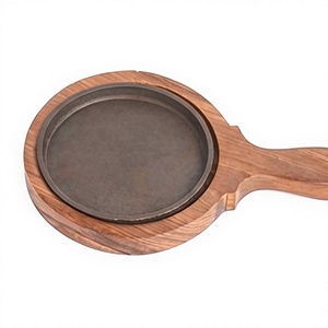 Plat chauffant en métal noir de qualité supérieure, style restaurant, pour servir les steaks, les plats grillés au barbecue et présenter les aliments chauds. - Product Image 1