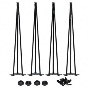 Powder Coated Durable Iron Hairpin Legs with Leveling <b>Feet</b> Modern Design <b>for</b> Outdoor & Workshop Use Wholesale - Product Image 1