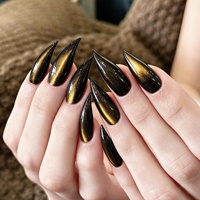 30 faux ongles longs pointus œil de chat, griffes de dragon, en ABS de haute qualité, griffes d'aigle, à presser, couverture complète pour les doigts