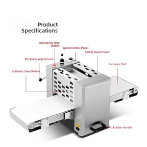 Machine à pétrir et à étaler la pâte à pain électrique professionnelle réversible, équipement de boulangerie d'<span class=keywords><strong>occasion</strong></span> pour la fabrication de laminés/laminoirs - Product Image 5