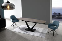 Table à manger et chaise en marbre de style italien, avec fonction étendu, pour salle à manger