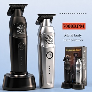 Tondeuse à cheveux professionnelle, corps métallique, lame en céramique, 1500 mAh, pour <span class=keywords><strong>barbier</strong></span>, toilettage masculin, tondeuse électrique, rasoir, tondeuse à effiler - Product Image 4