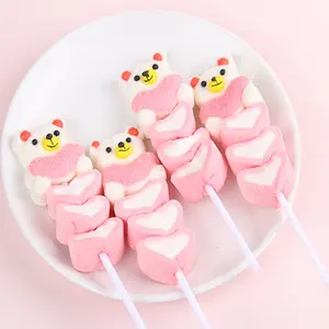 New 18g/pcs Cartoon Skewer Snack Candy Wholesale Christmas Candy Marshmallow Lollipop