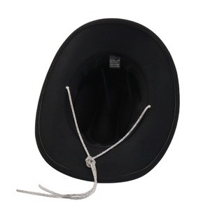 Custom Vintage Black Felt Cowboy <strong>Hat</strong> with Rhinestone Band &amp; Bolo Tie-Outdoor Travel Unisex - Product Image 6
