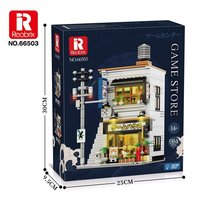Reobrix 66503 2025 Nuevo Modelo Creativo 2 en 1 de Tienda de Arcade Japonesa, Juguetes Educativos de Bricolaje para Niños, Regalos, Conjuntos de Bloques de Construcción