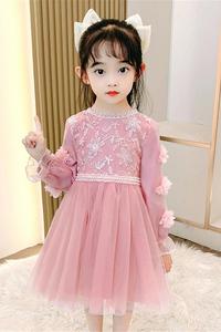 Robe de mariée élégante style occidental pour fille, col rond, robe perlée pour enfant de 10 ans, fabriquée en Chine - Product Image 3