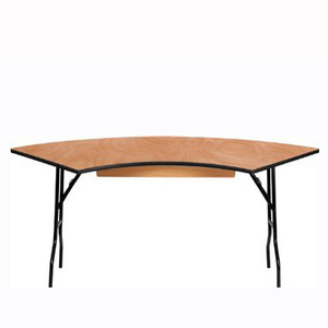 Mesa <span class=keywords><strong>de</strong></span> Boda Tipo Serpentina <span class=keywords><strong>de</strong></span> Madera Plegable en Forma <span class=keywords><strong>de</strong></span> Media Luna Europea para Banquetes al Aire Libre, Venta al Por Mayor - Product Image 3