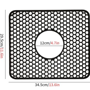 Tapis de protection d'évier en silicone, accessoire de cuisine pour drain arrière, pliable, antidérapant, résistant à la chaleur, grille pour le fond avec trous de drainage - Product Image 6