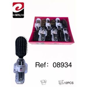 MNJ Hair Brush Set 12Pcs Black Oval Design For Styling And Detangling - Product Image 1