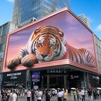 Affichage LED 3D extérieur pour panneau publicitaire, écran d'angle pour bâtiment, panneau d'affichage vidéo, mur vidéo, média IP65