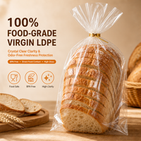 Sacs à pain en plastique LDPE de qualité alimentaire, résistants aux déchirures, avec attaches, pour boulangeries artisanales et acheteurs en gros directement du fournisseur