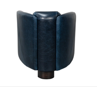 Fauteuil moderne en cuir véritable avec coussins rembourrés et structure robuste pour salon, chambre, salle de séjour et salle à manger