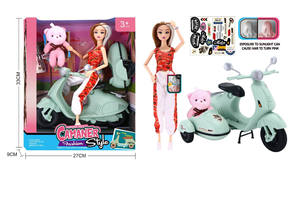 Nouvelle arrivée 11 pouces Double moto <span class=keywords><strong>poupée</strong></span> ensemble magique <span class=keywords><strong>cheveux</strong></span> <span class=keywords><strong>couleur</strong></span> changeante mode bébé <span class=keywords><strong>poupée</strong></span> jouet pour les enfants - Product Image 4