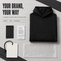 Logo Kustom Unisex Berkualitas Tinggi Anti-susut Tebal Ukuran Besar Tanpa Tali Bernapas Tahan Angin Katun Fleece Sublimasi Pewarna