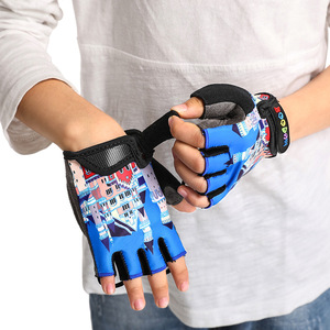 Children's <b>Half</b> Finger Cycling Gloves Breathable Non <b>Slip</b> Wear Resistant For Bike Riding Blue Red Orange Green - Product Image 1