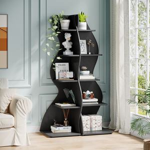 Mensola angolare, moderna libreria ad angolo a 5 livelli, elegante scaffale ad angolo per libreria con forma unica per l'home Office - Product Image 2