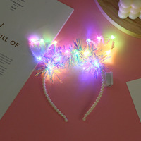 Lueur chat lapin oreille corne bandeau cadeau lumière fleur guirlande bandeau fête Led anniversaire mariage Costume Halloween