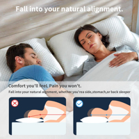 Almohadas de Cama Ajustables OEM de Bambú y Tela con Diseño de Cuña y Espuma Viscoelástica Refrescante para Dormir de Lado y Boca Abajo
