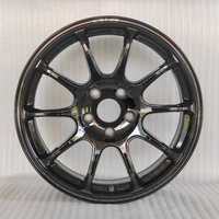 Jantes en alliage d'aluminium à rayons multiples 17x7.5 de 40 mm, finition noire intégrale, caractères fraisés en cuivre antique, lisses et neuves, garantie 3 ans