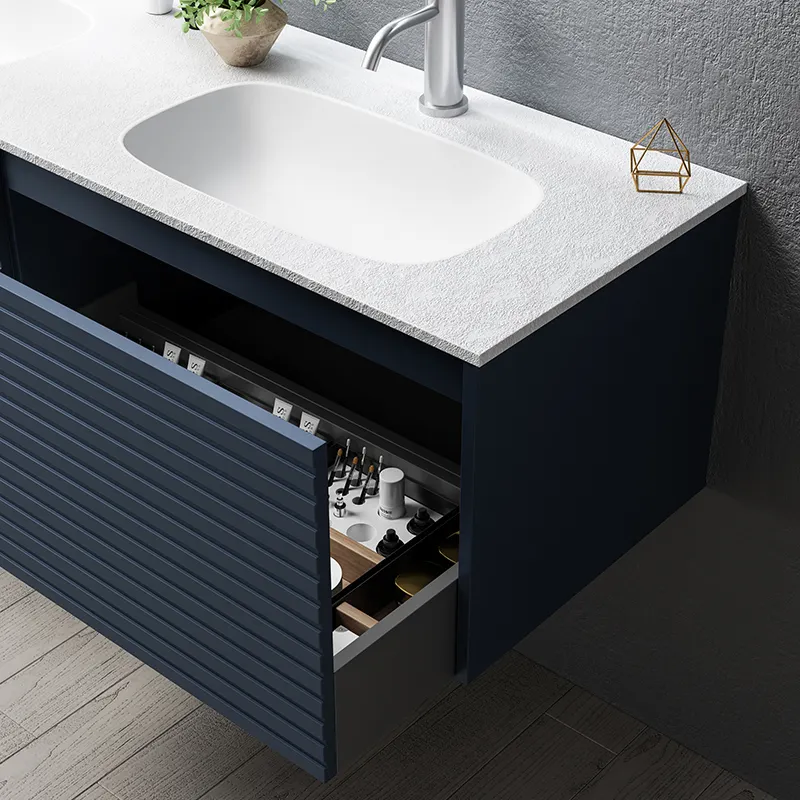 60 Inch 1500mm Navy Blue Vanity Bathroom Ideas Modern Bathroom Vanity Double Basin Cabinet