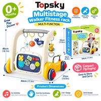 Tapis d'éveil multifonctionnel TOPSKY TOYS en forme d'animal, trotteur d'apprentissage pour bébé, jouet d'éveil et de marche en plastique pour enfants