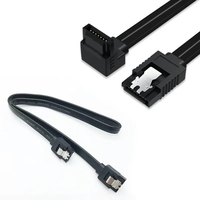 Kabel SATA 3.0 6Gbps Tembaga Lurus Sudut Kiri Baru untuk HDD/SSD 8Pin