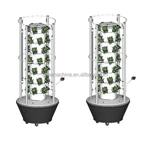 홈 정원 수직 실내 성장 시스템 수경 법 DIY Aeroponic 타워/없이 LED 빛