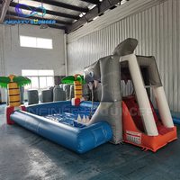 Nouveau Design Tropical Palm Toboggan gonflable Parc aquatique Piscine Combo Kids 'Play pour les chaudes journées d'été en vente