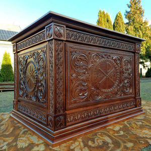 Suministros de muebles de iglesia de madera maciza modular, conjunto de montaje de santuario religioso DIY ecológico, <span class=keywords><strong>Altar</strong></span> de Iglesia Ortodoxa Moderna para exteriores - Product Image 1