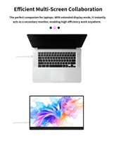 Moniteur portable tactile 15,6 pouces 1080P avec haut-parleur intégré, compatible OEM, pour jeux et écran large étendu pour ordinateur portable