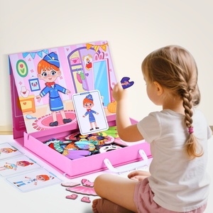 Puzzle Magnetici Creativi, Scacchi Volanti, <span class=keywords><strong>Gioco</strong></span> da Viaggio Multifunzionale Portatile, Libro Magnetico, <span class=keywords><strong>Gioco</strong></span> di Vestire per Ragazzi - Product Image 6