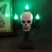 Lanterne de rue LED en forme de crâne pour Halloween, lumière sans flamme à piles pour bar, maison hantée, décoration de fête, accessoire d'ambiance