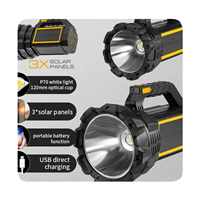 Lampe de poche LED à énergie solaire 3 panneaux solaires rechargeables avec poignée pour la chasse Camping randonnée d'urgence