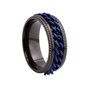 Großhandel Mode 8mm Edelstahl Drehbarer Anti-Stress-Ring Bunter Herren- und Damenschmuck Punk Spinner Kettenringe - Product Image 3