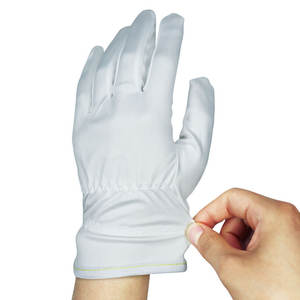 <strong>Esd</strong> Antistatic Powder Free Electronic Fingertip Top Fit Polyester Microfiber Dusting Jewelry Silver <strong>Gloves</strong> for Repair Workshop - Product Image 3
