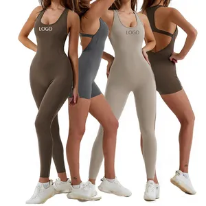 Hochwertiger Jumps uit Active Wear Atmungsaktiver Soft Yoga Einteiliger Anzug Stretchy Gym Wear Jumps uit für Frauen