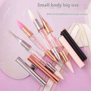 卸売りダブルエンドネイルアートドッティングツールフラットバック象眼細工ダイヤモンドクレヨンホットフィックス吸引ドリルラインストーン製品タイプ - Product Image 1
