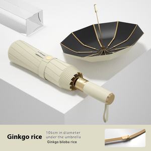 Paraguas de protección solar de vinilo completamente automático clásico de 10 huesos para hombres y mujeres 70% protección solar Logotipo de impresión de negocios personalizado - Product Image 6