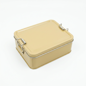 Multicolor Rectangular Double Clasp Metal Tin Box Lockable Storage Tin Can For Cookie Candy Jewelry Gift Packaging - Product Image 3