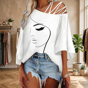 <b>Women</b> Printed <b>T</b>-<b>Shirt</b> Regular Fit Short Sleeve Crew Neck Sexy & Club Breathable Compressed Digital Printing Summer - Product Image 3