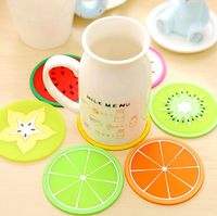 Waterdichte siliconen onderzetter met schattig fruitdesign, antislip drinkmat, bekeronderzetter voor salontafel, keuken, bar, huisdecoratie